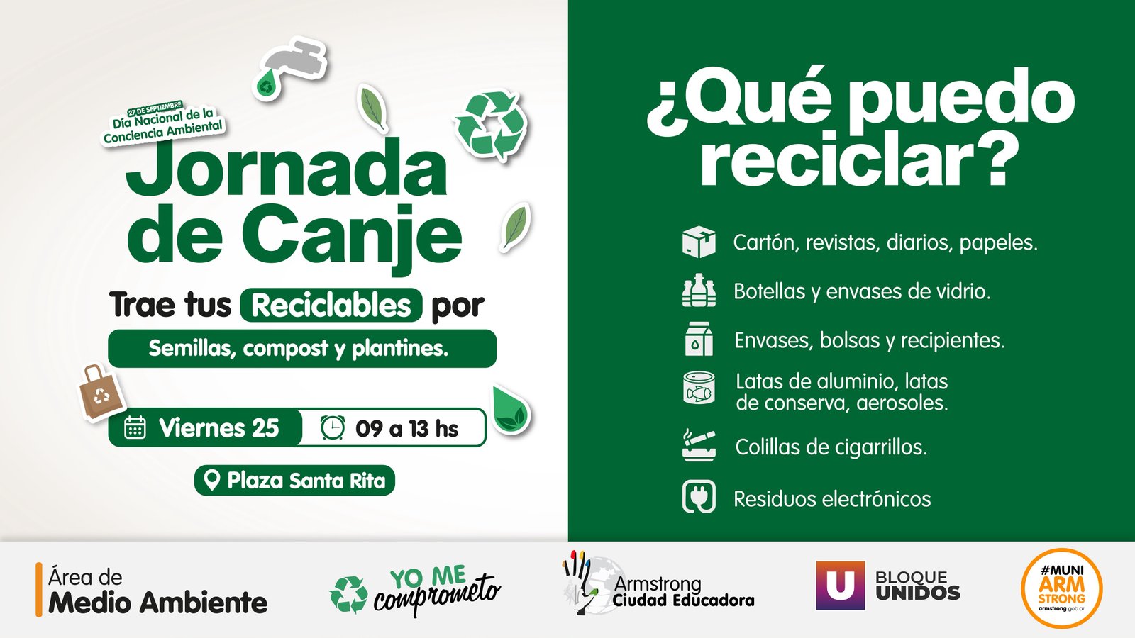 Jornada de canje este 25 de septiembre